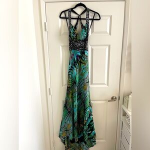 Camille La Vie Formal Rhinestone Silk Dress